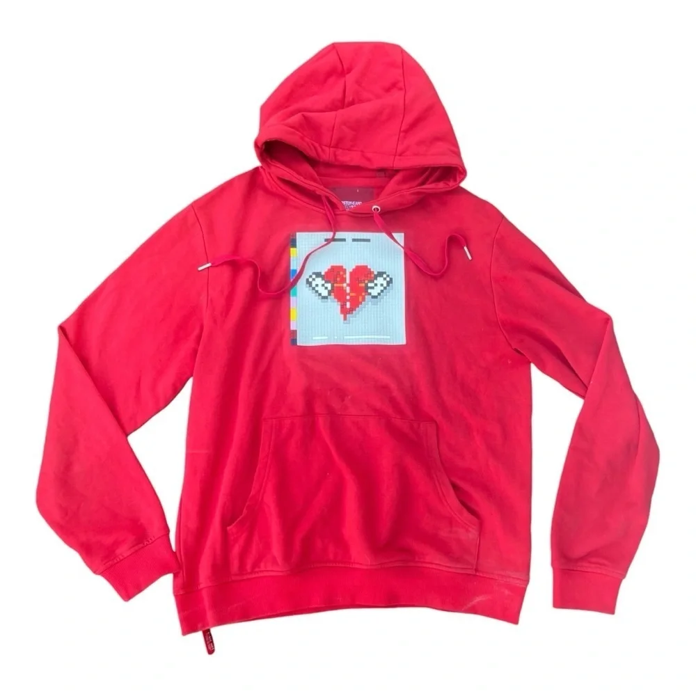 MOSTLY HEARD RARELY SEEN No More Heartbreaks Long-Sleeve Hoodie L 100% Cotton